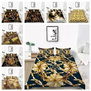 3D Роскошный комплект постельного белья, роскошный пододеяльник с принтом, наволочка 2 или 3, мягкие и удобные украшения дома на молнии Baby 100x135cm