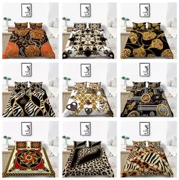 3D Роскошный комплект постельного белья, роскошный пододеяльник с принтом, наволочка 2 или 3, мягкие и удобные украшения дома на молнии Baby 100x135cm