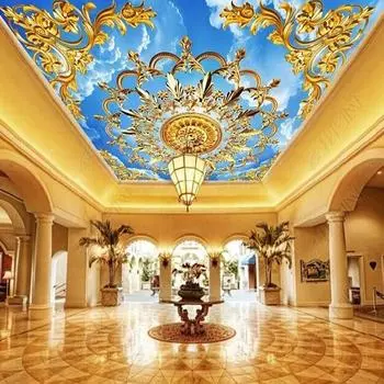 3D Роскошный Стиль Потолочные Настенные Фотообои Съемные 3D Потолочные Фотообои Спальня Гостиная Детская Комната Фоновые Фотообои 200 cm(W) x 140 cm(H)