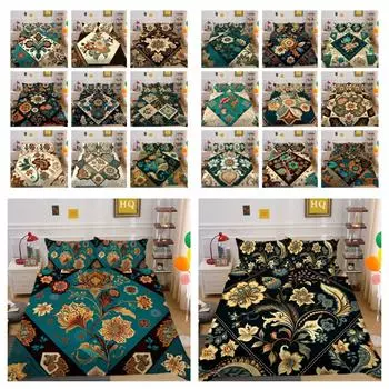 3D Роскошный женский пододеяльник с цветочным принтом, комплект королевского размера для спальни, декор из полиэстера, домашнее постельное белье UK Single 135x200cm