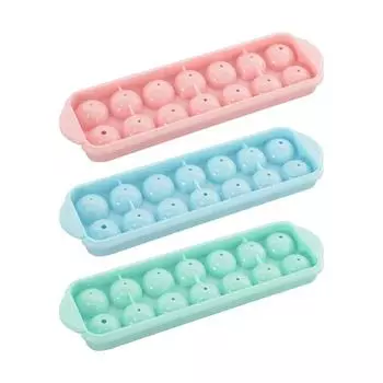 3D Round Balls Ice Plastic Molds Ice Tray Home Bar Party Ice Hockey Holes Making Box Molds with Cover DIY Cube Tray