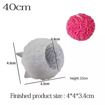 3D роза шар свеча смола силиконовая форма День святого Валентина литье, креативный элегантный цветок подсвечник подходит для DIY может
