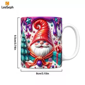 3D Рождественская кофейная кружка, симпатичная керамическая чашка для чая с индивидуальным дизайном в виде гнома с ручкой, на День благодарения, годовщины 350ml