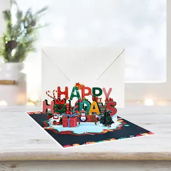 3D Рождественская открытка Праздничные Поздравления Подарки Открытки Рождественские Всплывающие Окна для Gingerbread Man