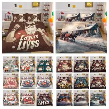 3D Рождественская печать, домашний текстиль, двойной размер, полиэстер, постельное белье, улучшенный роскошный комплект постельного белья для подростков, чехол UK Single 135x200cm