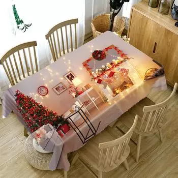 3d Рождественская скатерть, носки и подарки, украшение в виде золотого шара, елки, прямоугольная скатерть, аксессуары для украшения свадебной вечеринки 40x70cm15x27inch