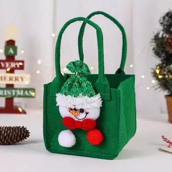 3D Рождественские украшения Корзина Рождественские украшения Рождественская елка Корзина конфет Украшения Тканевая фруктовая конфетная корзина One Size темно-зеленого