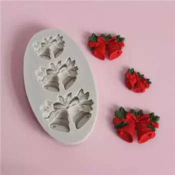 3D Рождественский колокольчик Силиконовая форма Формы для помадки Инструменты для украшения торта Формы для шоколадной мастики Сахарная кухня Выпечка Вечеринка
