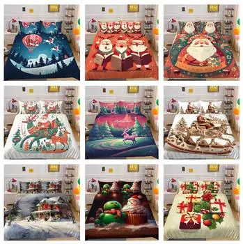 3D Рождественский комплект одеял, рождественский подарок, постельное белье, 2/3 шт., EU220 * 240, украшение для рождественской атмосферы, мягкое и легко чистящееся украшение для спальни Baby 100x135cm