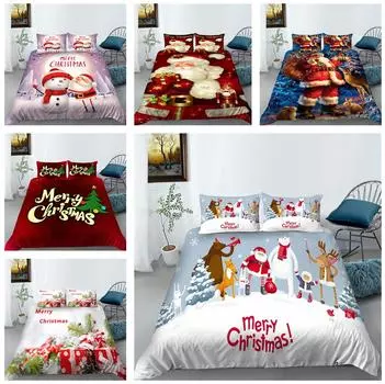 3D Рождественский комплект постельного белья для дома, пододеяльник, комплект постельного белья, полноразмерный комплект для односпальной/двуспальной кровати, украшение дома Baby 100x135cm