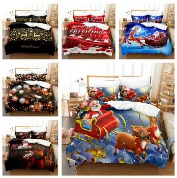 3D Рождественский комплект постельного белья Санта-Клаус пух пододеяльник наволочки 2/3 шт подростковые детские подарки роскошный домашний текстиль Baby 100x135cm