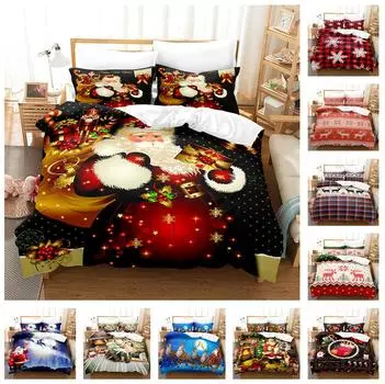 3D Рождественский комплект постельного белья С Новым годом, пуховый пододеяльник, наволочка 2/3 шт., женский детский домашний текстиль, кровать размера «king-size», подарок на Новый год Baby 100x135cm