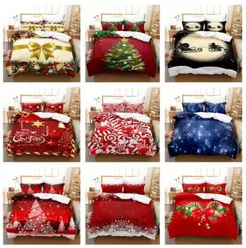 3D Рождественский комплект постельного белья для женщин, простые праздничные пододеяльники, наволочки 2/3 шт., подарки для подростков и взрослых, роскошный чехол Baby 100x135cm