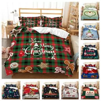 3D Рождественский комплект постельного белья «Рождественская елка», пододеяльник и наволочка, 2/3 шт. AU240 * 270, полноразмерный быстросохнущий домашний декор Baby 100x135cm