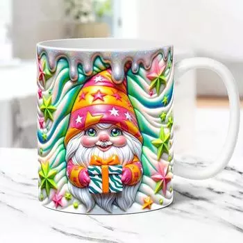 3D Рождество Рождество Керамическая Кофеварка Чашка Чайная Чашка Гном Подземное Сокровище Святой Покровитель 301-400ml