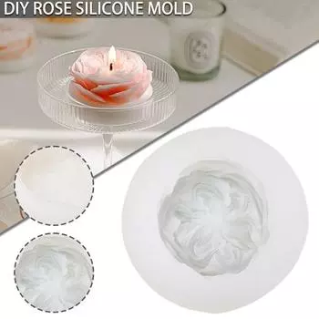 3D розовые силиконовые формы для свечей, цветочная форма для помадки для украшения торта своими руками