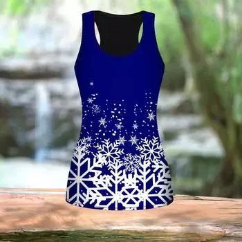 3D розовые снежинки с принтом для женщин для тренировок в тренажерном зале для йоги с принтом летние спортивные рубашки жилеты больших размеров XS синий