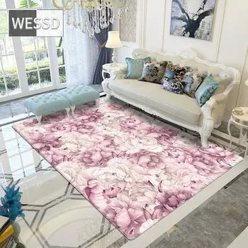 3D розовый и фиолетовый цветочный ковер для гостиной и спальни 40x60cm 1pcs