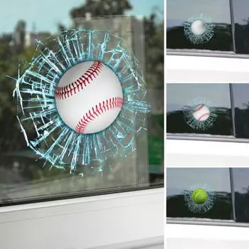 3D розыгрыш, хитрая наклейка с разбитым стеклом, реалистичное визуальное воздействие, водонепроницаемая, сильная липкость, легкое нанесение, автомобильная наклейка, наклейка на окно красный