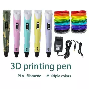 3D ручка DIY ручка для рисования с ЖК-экраном совместимая PLA ABS нить игрушки безопасная живопись для детей рождественские подарки на день рождения PLA Filagment
