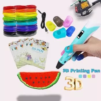 3D ручка для детей 3D ручка для рисования и печати с ЖК-экраном Совместимость с PLA-нитью Игрушки для детей Рождественский подарок на день рождения 3D DIY PLA Filagment