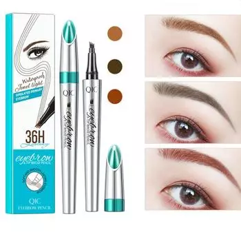 3D ручка для микроблейдинга бровей, водостойкая вилка, карандаш для татуировки бровей, долговечный профессиональный тонкий эскиз, жидкая ручка для бровей серый