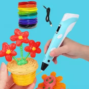 3D ручка светодиодный экран DIY 3D печатная ручка 25M PLA нить 3D принтер ручка для рисования Stift креативная игрушка подарок для детей дизайн рисунок PLA Filagment