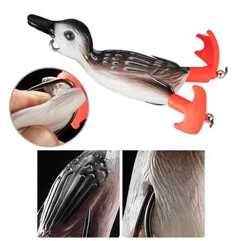 3D рыболовная приманка для уток, плавающие на поверхности воды, реалистичные двухвинтовые плавающие рыболовные приманки для уток, крючки, простые в использовании 7