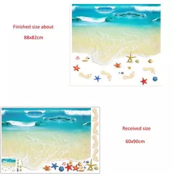 3D Съемные Наклейки на Стену для Детей Тема Пляжа Детская Комната Детский Сад Декорация Безопасный Водонепроницаемый Винил Искусство 60x90cm