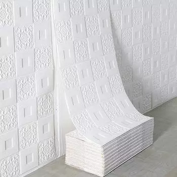 3D самоклеящиеся наклейки на стену для гостиной, спальни, звукоизоляционные пенопластовые обои, украшение для дома 70CMX1M