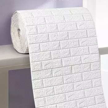 3D самоклеящиеся обои 70 см x 10 м, непрерывные водонепроницаемые наклейки на стену для детской комнаты, спальни, кухни, домашние обои, декор 70CMX10M белый