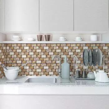 3D самоклеящиеся обои для плитки, ПВХ-покрытие для домашнего декора для кухонных шкафов и стен ванной комнаты, водонепроницаемый дизайн A3