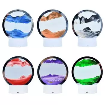 3D Sand Art Настольная лампа Песочные часы Украшение стола Творческое искусство Песочное искусство Жидкое движение для гостиной Настольный светильник Дропшиппинг