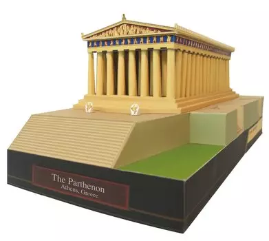 3D сборка модели бумажного ремесла всемирное историческое здание (Парфенон)