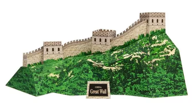 3D сборочная модель бумажного ремесла мировое историческое здание стена (Великий Китай)