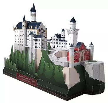 3D сборочная модель бумажного ремесла всемирное историческое здание (Замок Нойшванштайн)