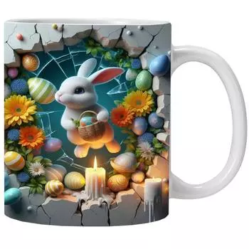 3D Счастливой Пасхи Кролик Яйцо Яйцо Керамическая Кофейная Кружка Кружка 301-400ml