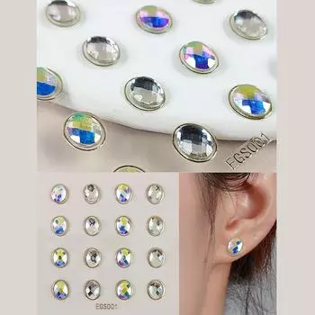 3D Серьги Наклейки Без Отверстия Для Ушей Бабочка Цветок Бриллиантовые Серьги Наклейка Дети Девочки Украшения Для Ушей Подарки EGS006