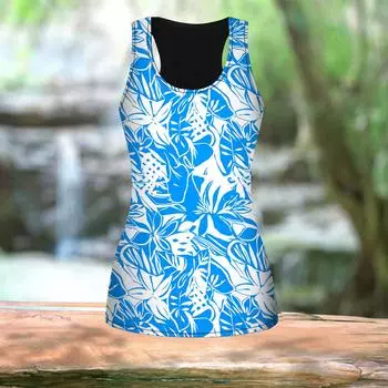 3D Серый Лотос Печати Женские Тренировки Йога Тренажерный Зал Печатные Летние Спортивные Рубашки Плюс Размер Жилеты 7XL синий