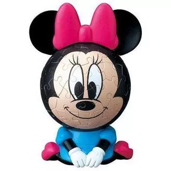 3D сфера пазл Big Face Mini Disney 60 больших деталей Минни Маус (Диаметр приблизительный. 7.6cm)