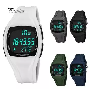 3D Шагомер Будильник-хронограф Многофункциональные мужские цифровые наручные ценные водонепроницаемые часы белый