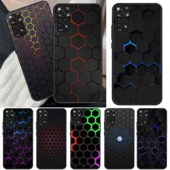 3D шестиугольные огни для Redmi 10A 10C 9A 9C 9T K40 K50 игровой чехол для телефона Redmi Note 11S 10S 9S 9 10 11 Pro Redmi 9C
