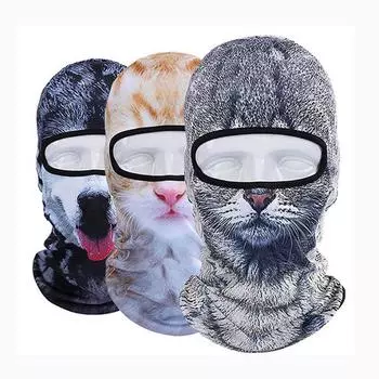 3D шляпа с изображением кошки, собаки, животного, велосипеда, лыж, вечерние платок, зимняя теплая маска на все лицо, модный головной убор B01