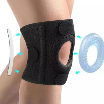 3D Silicone Knee Pads And Ligaments Fix The Knee Sports, Fitness, Running, Knee Pads, Breathable One Size чёрный