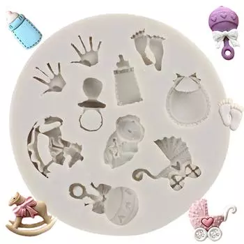 3D силиконовая форма для детского душа, вечерние формы для помадки, инструменты для украшения торта, силиконовая форма, сделай сам, формы для изготовления сахара, формы для шоколадных конфет