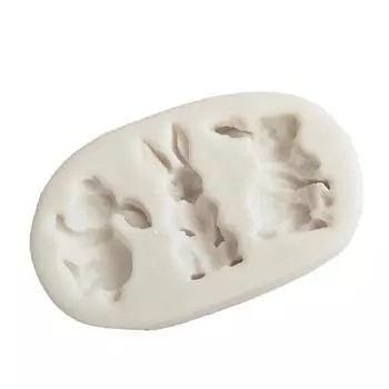 3D силиконовая форма для конфет в форме кролика, форма для выпечки торта, шоколада, термостойкость, инструменты для украшения торта своими руками