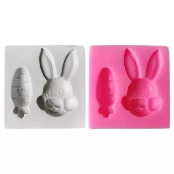 3D силиконовая форма для мусса в форме кролика-морковки для украшения мыла из печенья своими руками, сахарного десерта, 2 дропшиппинга розовый