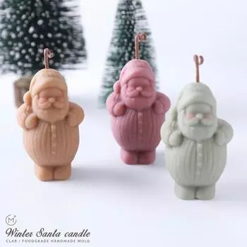 3D силиконовая форма для рождественских свечей, сделай сам, Санта-Клаус, ручная работа, форма для шоколадного торта, инструмент для новогоднего украшения