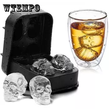 3D силиконовая форма с черепом, форма для лотка для кубиков льда, машина для приготовления кубиков льда, форма для ледяных шаров, форма для виски, вина, коктейля, форма для кубиков льда, форма для ледяных шаров
