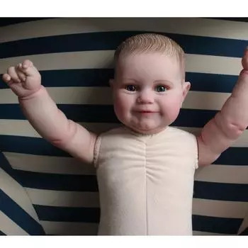 3D силиконовая кукла Reborn для девочек без одежды, мягкая виниловая улыбающаяся принцесса, подарок на день рождения для малышей, игрушка-оде... Doll without clothes